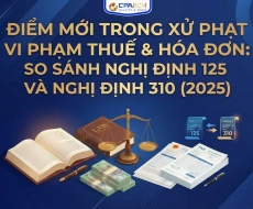 ĐIỂM MỚI TRONG XỬ PHẠT VI PHẠM THUẾ & HÓA ĐƠN: SO SÁNH NGHỊ ĐỊNH 125 VÀ NGHỊ ĐỊNH 310 (2025)